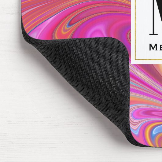 Rosa Orange Wirbel Groovy Design Mousepad (Ecke)