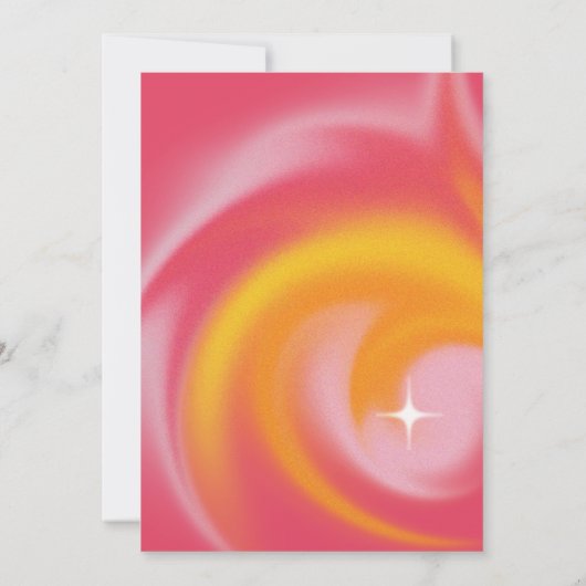 Rosa Orange y2k Neo Disco Party Einladung (Rückseite)