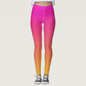 Rosa Orange Yellow Ombre Leggings (Vorderseite)