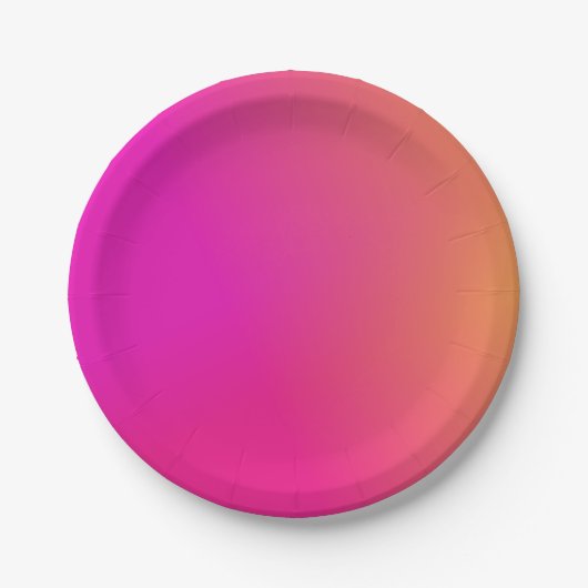 Rosa Orange Yellow Ombre Pappteller (Vorderseite)