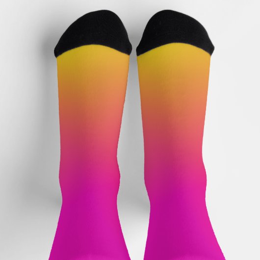 Rosa Orange Yellow Ombre Socken (Oben)