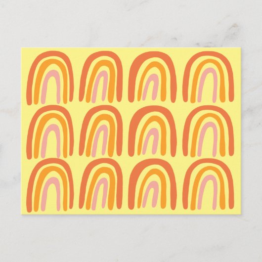 Rosa Orange Yellow Sweet Rainbow Pattern Postkarte (Vorderseite)