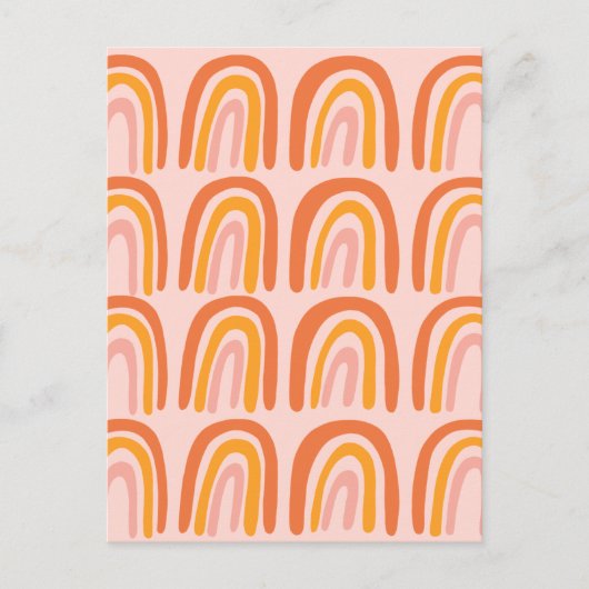 Rosa Orange Yellow Sweet Rainbow Pattern Postkarte (Vorderseite)