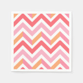 Rosa Orange Zickzack Geometrie Sommer Moderne Serviette (Vorderseite)