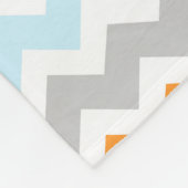 Rosa orange Zickzack Muster-Monogramm-Decke Fleecedecke (Ecke)