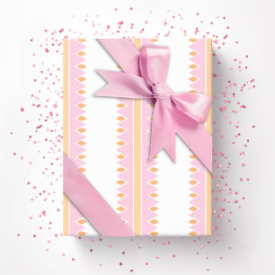 Rosa-Orange-Zickzackstreifen Geschenkpapier
