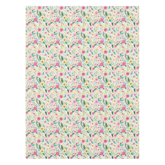 Rosa, orangefarbene Blume aus Baumwolle Tischdecke (Vorderseite)