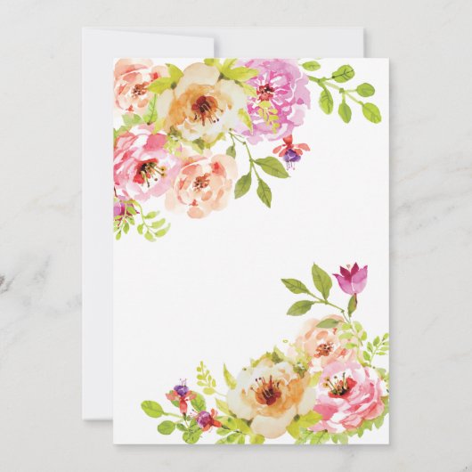 Rosa Orangefarbene Blume | Hochzeit Einladung (Rückseite)