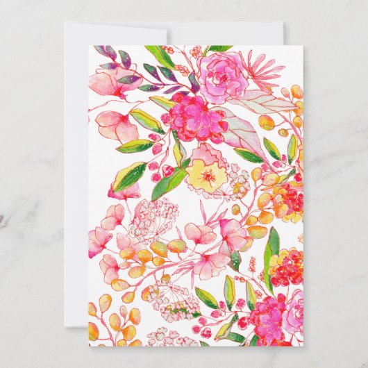 Rosa Orangefarbene Blume Script Chic Wedding Einladung (Rückseite)