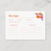 Rosa orangefarbene Blüten teilen das Rezept-Brautp Begleitkarte (Vorderseite)