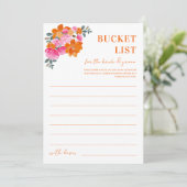 Rosa orangefarbene Brautparty-Schaufelkarte Einladung (Stehend Vorderseite)