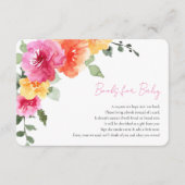 Rosa orangefarbene bunte Blumenbücher für das Baby Begleitkarte (Vorderseite)