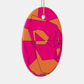 Rosa orangefarbene digitale Malerei, Kinderkunst Keramikornament (Rechts)