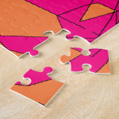 Rosa orangefarbene digitale Malerei, Kinderkunst Puzzle (Seite)
