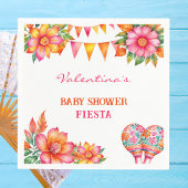 Rosa Orangefarbene Fiesta Babydusche Serviette