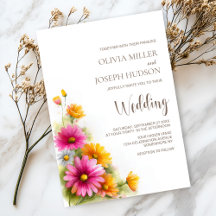 Rosa-orangefarbene Floral-Hochzeit