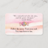 Rosa-orangefarbene Goddess-Visitenkarte Visitenkarte (Rückseite)