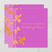 Rosa Orangefarbene Hochzeitsfeierlichkeiten Einladung (Vorne/Hinten)