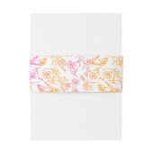 Rosa Orangefarbene Mit Monogramm Hochzeit Einladungsbanderole (Rückseitenbeispiel)