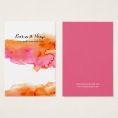 Rosa Orangefarbene Orangenhintergrundkarten (Vorne & Hinten)