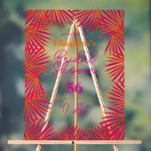 Rosa Orangefarbene Palmen Tropisches Brautparty Wi Acrylschild (Neutral)