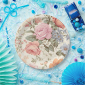 Rosa orangefarbene Papierplatte Pappteller (Party)