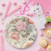 Rosa orangefarbene Papierplatte Pappteller (Party)