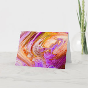 Rosa orangefarbene Ringfarbe Akrylflüssigkeit Kuns Karte