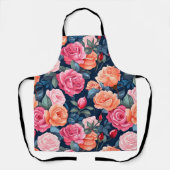 Rosa Orangefarbene Rose Gartenarbeit Schürze (Vorderseite)