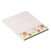 Rosa Orangefarbene Rose Monogramm Notizblock (angewinkelt)