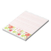 Rosa Orangefarbene Rose Monogramm Notizblock (Rotiert)