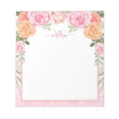 Rosa Orangefarbene Rose Notepad Notizblock (Vorderseite)