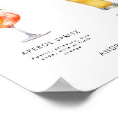 Rosa Orangefarbene Signatur Drink Cocktail Hochze Poster (Ecke)