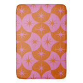 Rosa Orangefarbene Sternexplosionen auf Scallops d Badematte (Vorderseite Vertikal)