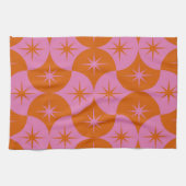 Rosa Orangefarbene Sternexplosionen im Mittelalter Geschirrtuch (Horizontal)