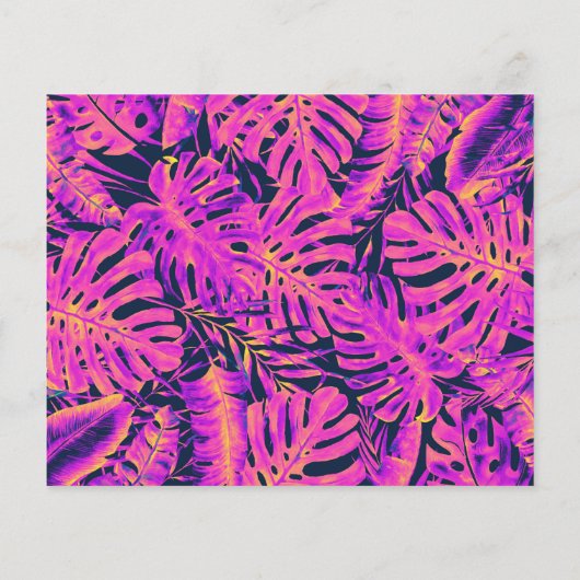 Rosa orangefarbene tropische Blätter Hochzeit Sich (Rückseite)