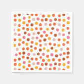 Rosa, orangefarbene und gelbe Polka-Dosen-Serviett Serviette (Vorderseite)