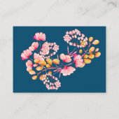 Rosa Orangefarbene Wasserfarben Blume Lässige Hoch Begleitkarte (Rückseite)