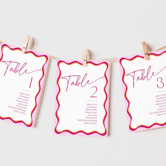 Rosa orangefarbene, weiche Grenzsitzkarten Einladung