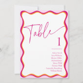 Rosa orangefarbene, weiche Grenzsitzkarten Einladung (Vorderseite)