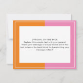 Rosa orangefarbener Block Girlanmerkarte Mitteilungskarte (Rückseite)
