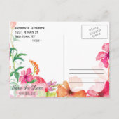 Rosa Orangefarbener Garten Speichern Sie die Daten Ankündigungspostkarte (Rückseite)