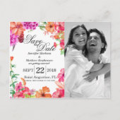 Rosa Orangefarbener Garten Speichern Sie die Daten Ankündigungspostkarte (Vorderseite)