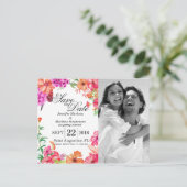 Rosa Orangefarbener Garten Speichern Sie die Daten Ankündigungspostkarte (Stehend Vorderseite)