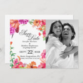 Rosa Orangefarbener Garten Speichern Sie die Daten Einladung (Vorne/Hinten)