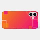 Rosa-orangefarbener Hintergrund mit bunten Quadrat Case-Mate iPhone Hülle (Rückseite (Horizontal))
