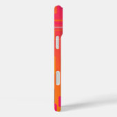 Rosa-orangefarbener Hintergrund mit bunten Quadrat Case-Mate iPhone Hülle (Rückseite / Rechts)