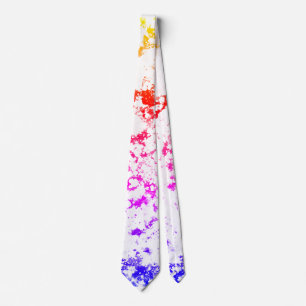 Rosa Orangefarbener Lila Marmor Paint Splash Abstr Krawatte