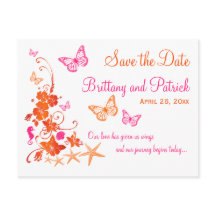 Rosa, orangefarbener tropischer Strand Save the Da