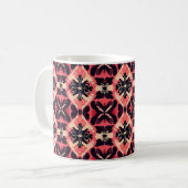 Rosa Orangefarbenes Abstraktes Muster Kaffeetasse (Vorderseite Links)